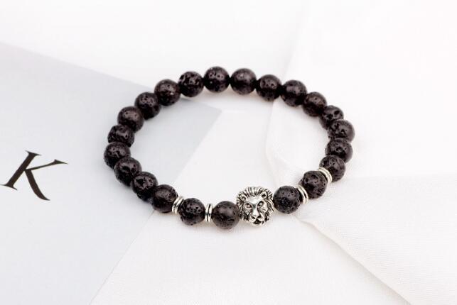 Majestic Lion Carved Stone Bracelet