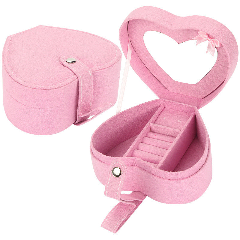 Heart-Shaped Portable Jewelry Storage Box