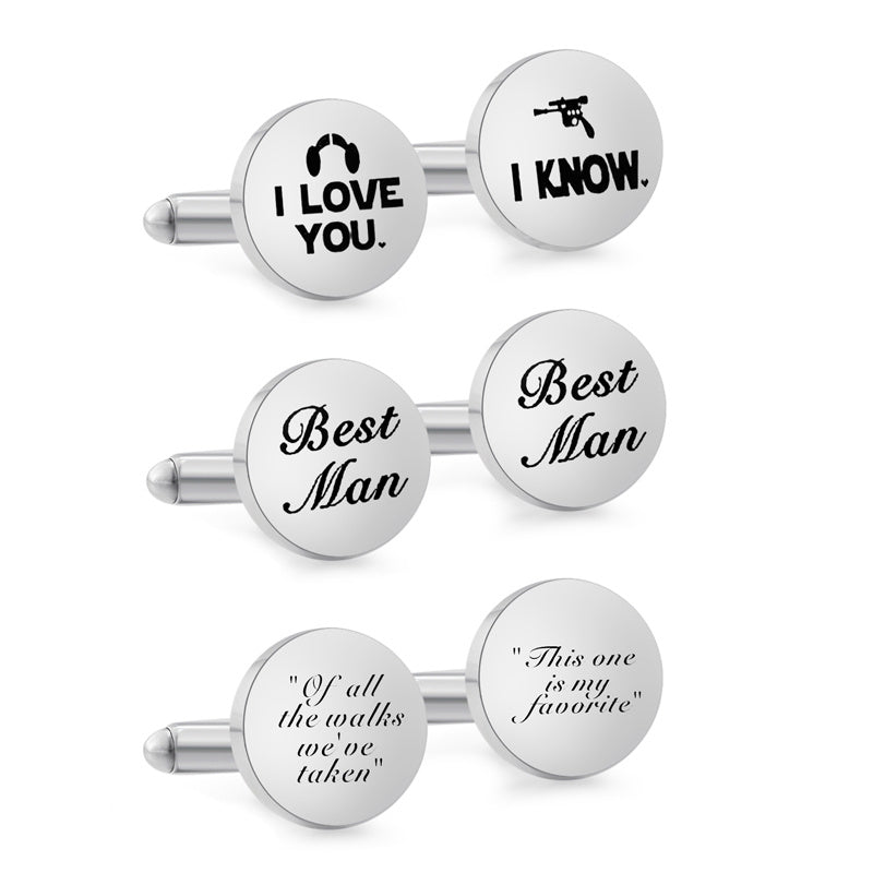 Personalized Stainless Steel Cufflinks for Men