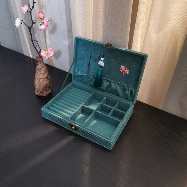 Antique Floral Wooden Jewelry Box