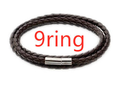 Personalized Braided Leather Name Bracelet for Men
