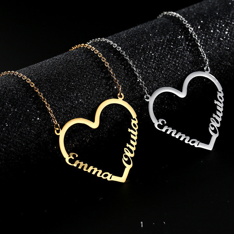 Personalized Name and Heart Choker Necklace