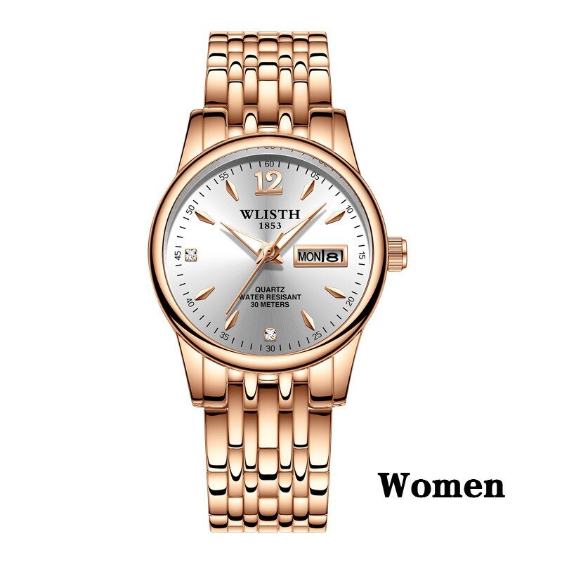 WLISTH Rose Gold Stainless Steel Women's Dress Watch