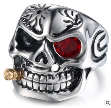 Men's Punk Skull Titanium Steel Ring