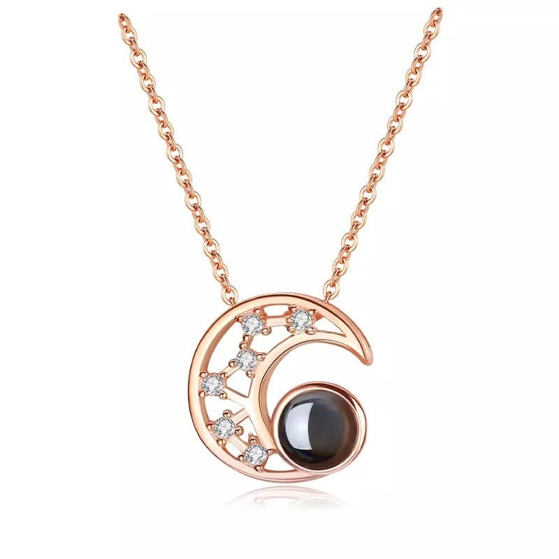 Star Moon Projection Customized Photo Necklace