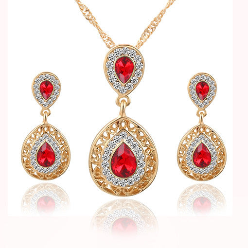 Dazzling Crystal Earrings and Necklace Set