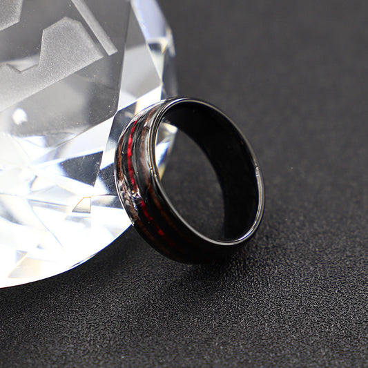 Polished Wood Grain Tungsten Carbide Promise Band