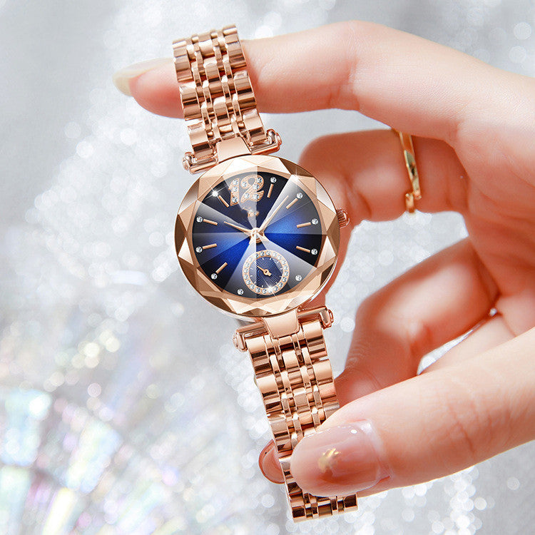 Exquisite Women's Gradient Diamond-Face Quartz Watch