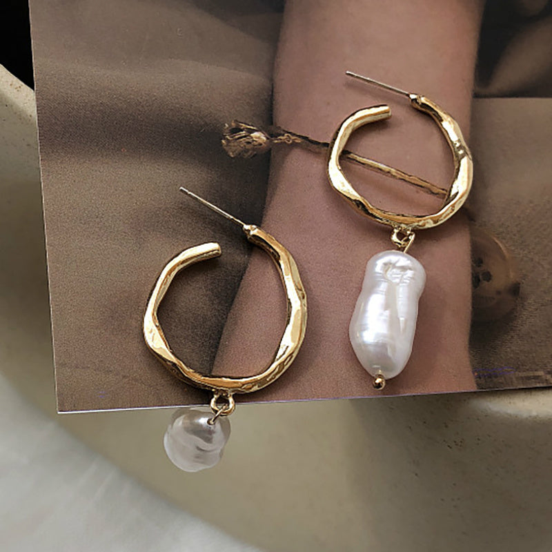 Elegant Electroplated Simple Pearl Earrings