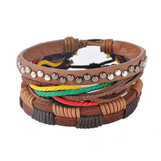 Artisan Leather Multilayer Bracelet