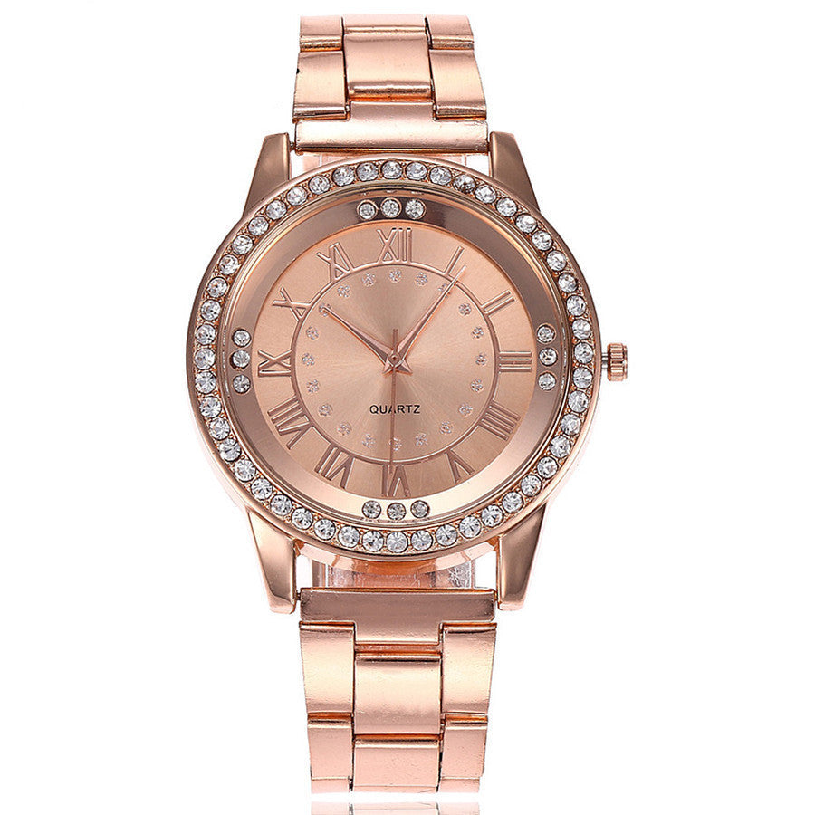 Vansvar Rose Gold Stainless Steel Women's Watch