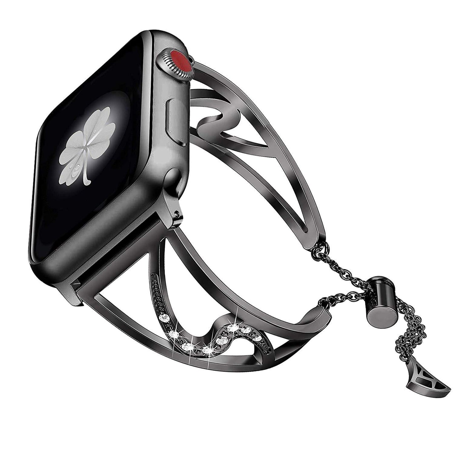 S-Shaped Diamond Stainless Steel Watch Strap for Apple Watch