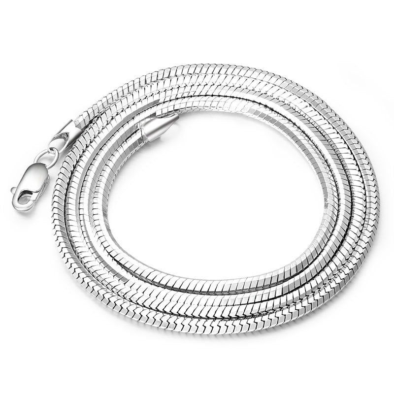 S925 Sterling Silver Snake Link Chain Necklace