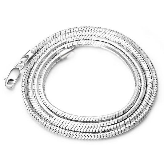 S925 Sterling Silver Snake Link Chain Necklace