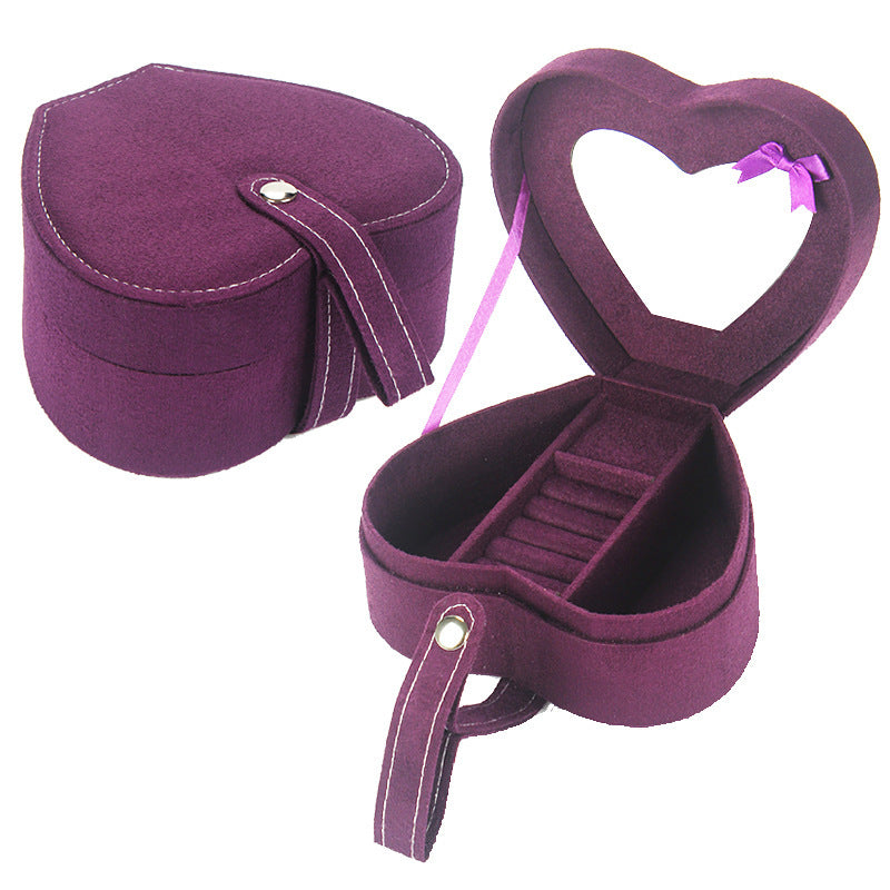 Heart-Shaped Portable Jewelry Storage Box