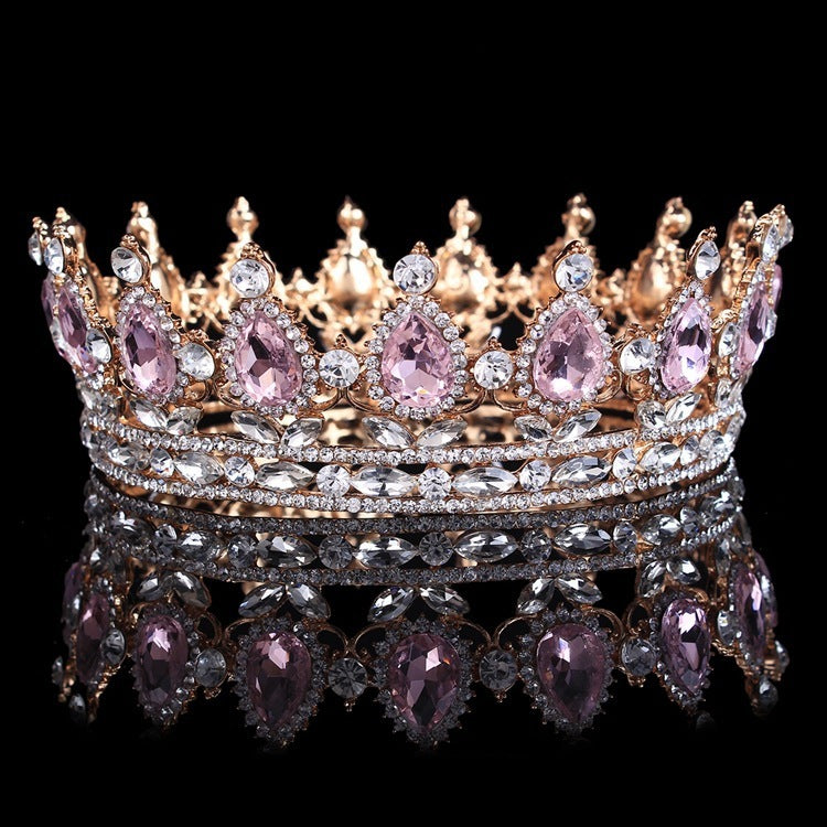Regal Baroque Rhinestone Bridal Crown Headdress