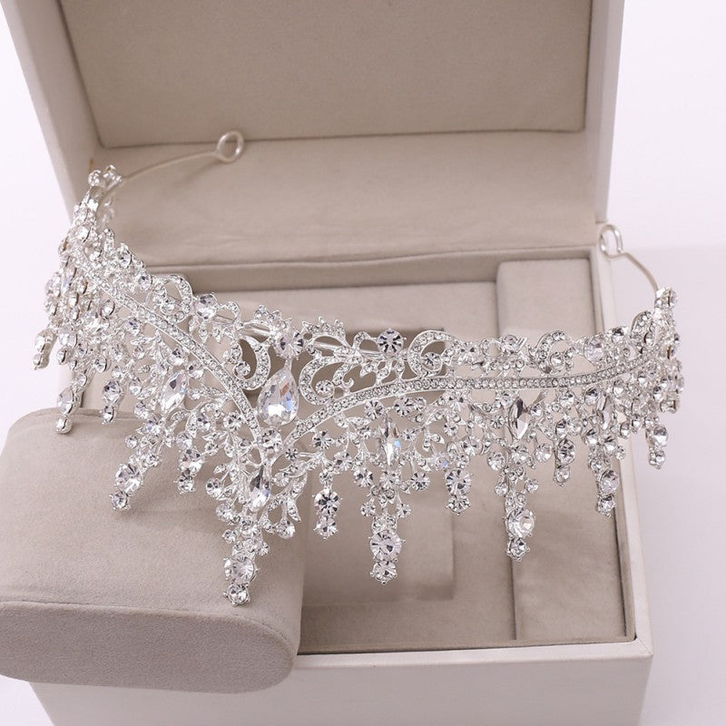 Dazzling Silver Crystal Drop Bridal Jewelry Set