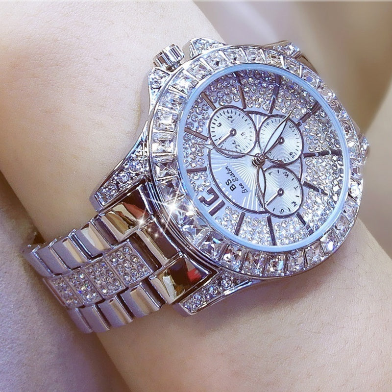 Shimmering Square Rhinestone Watch