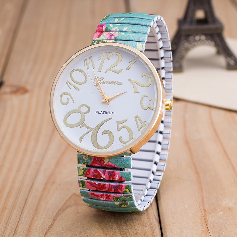Fashionable Elastic Band Women's Quartz Watch