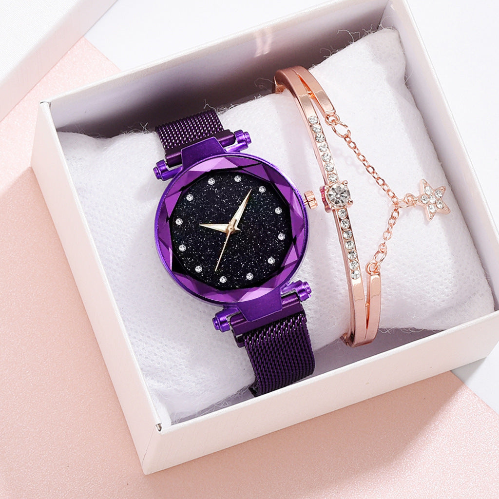 Celestial Charm Magnetic Bracelet Watch Set
