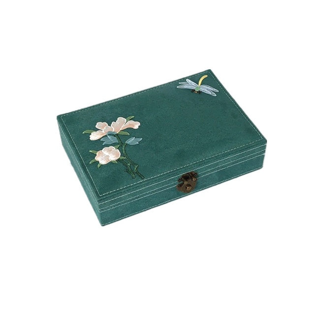 Antique Floral Wooden Jewelry Box