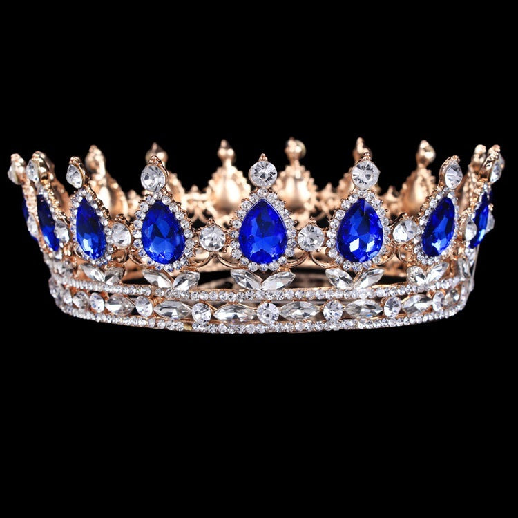 Regal Baroque Rhinestone Bridal Crown Headdress