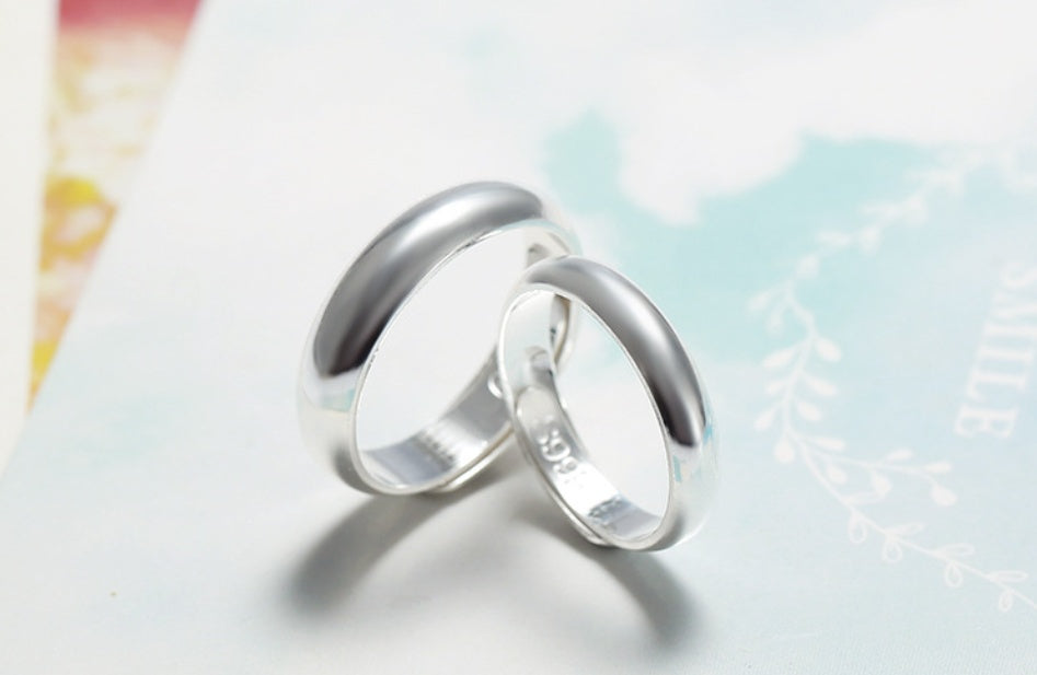Glossy Simple Men's Silver Ring - Pure S990 Sterling Silver