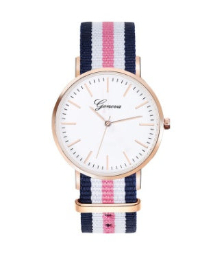 Trendy Canvas Strap Quartz Couple Watch