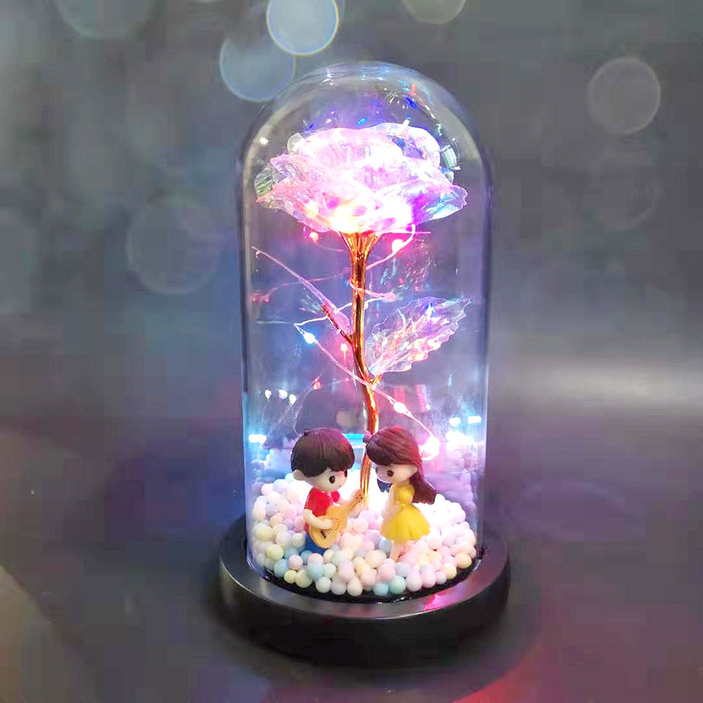 Eternal Rose in Glass Flask