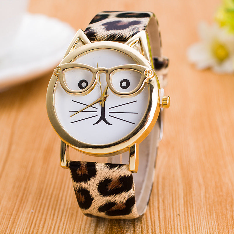 Adorable Cartoon Cat Face Children's Watch