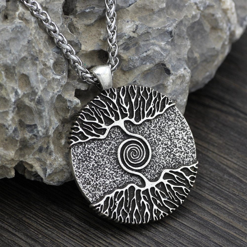 Nordic Mythology Tree of Life Double-Sided Pendant Necklace