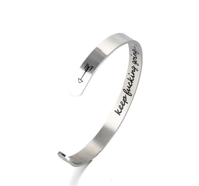 Inspirational Stainless Steel Cuff Bracelet