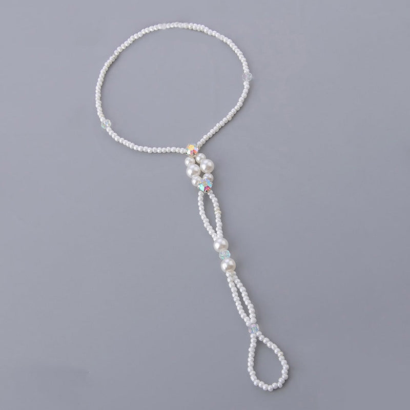Pearl Barefoot Sandal Anklet for Women