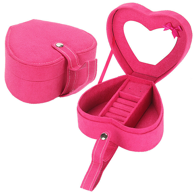 Heart-Shaped Portable Jewelry Storage Box