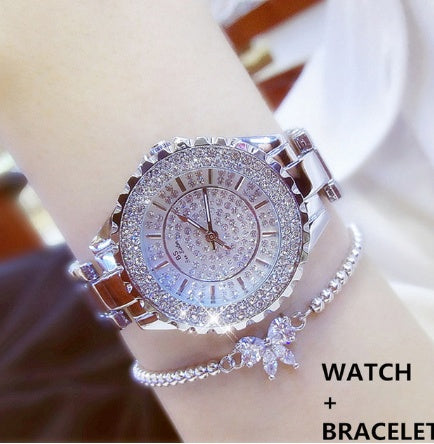 Diamond Quartz Ladies Gold Watch