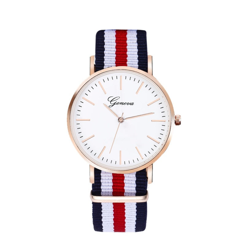Striped Nylon Unisex Quartz Watch