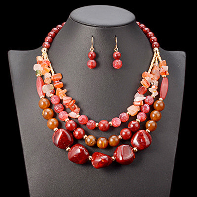 Bohemian African Beads Wedding Jewelry Set