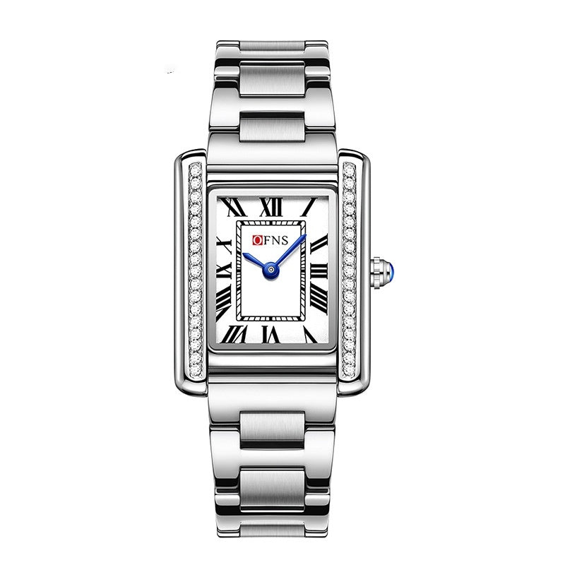Elegant Diamond Inlaid Quartz Couple Watch