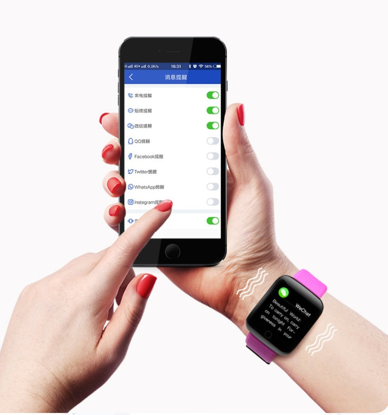 Smart Sports Bracelet with Blood Pressure and Heart Rate Monitoring