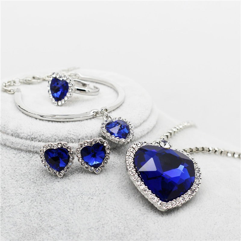 "Heart of the Sea" Crystal Pendant Necklace