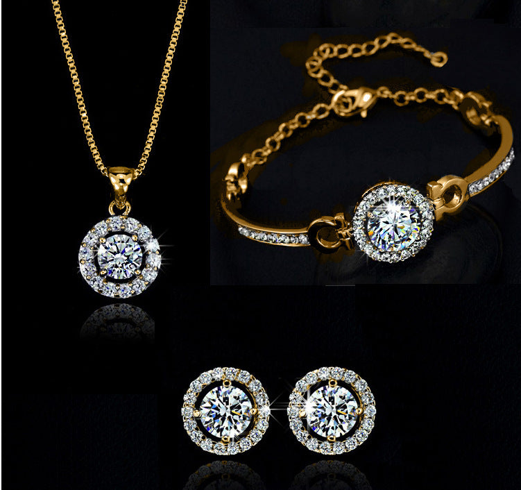 Zircon Crystal Four-Piece Jewelry Set