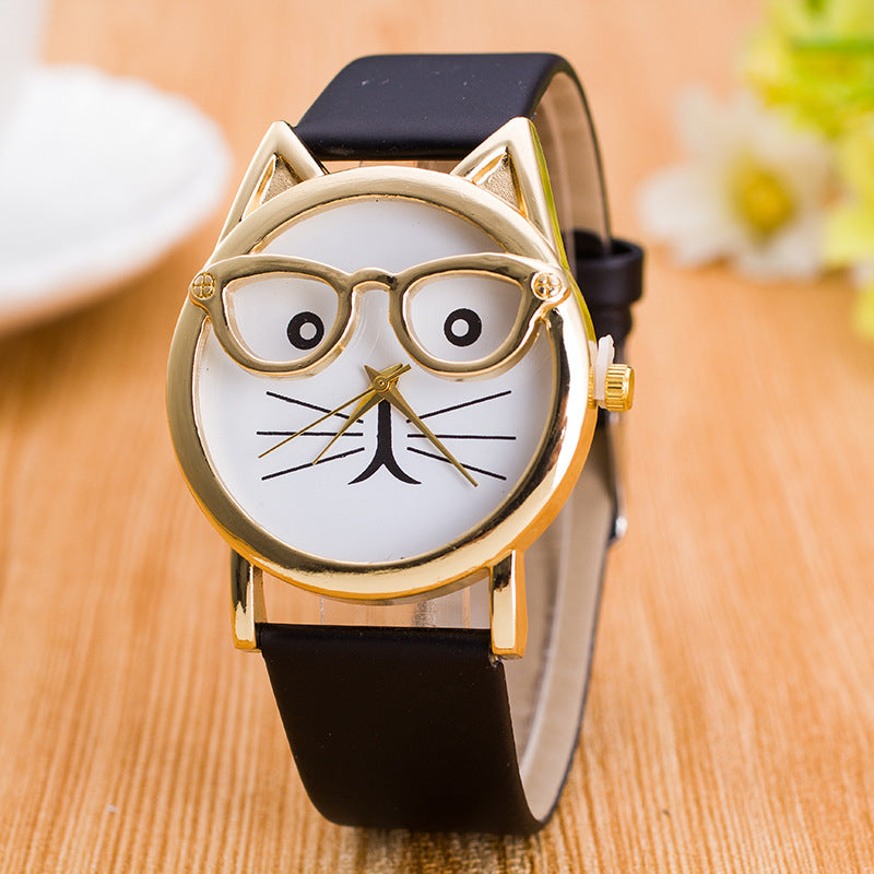 Adorable Cartoon Cat Face Children's Watch