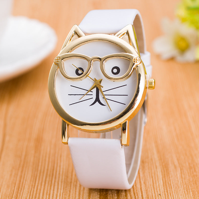 Adorable Cartoon Cat Face Children's Watch