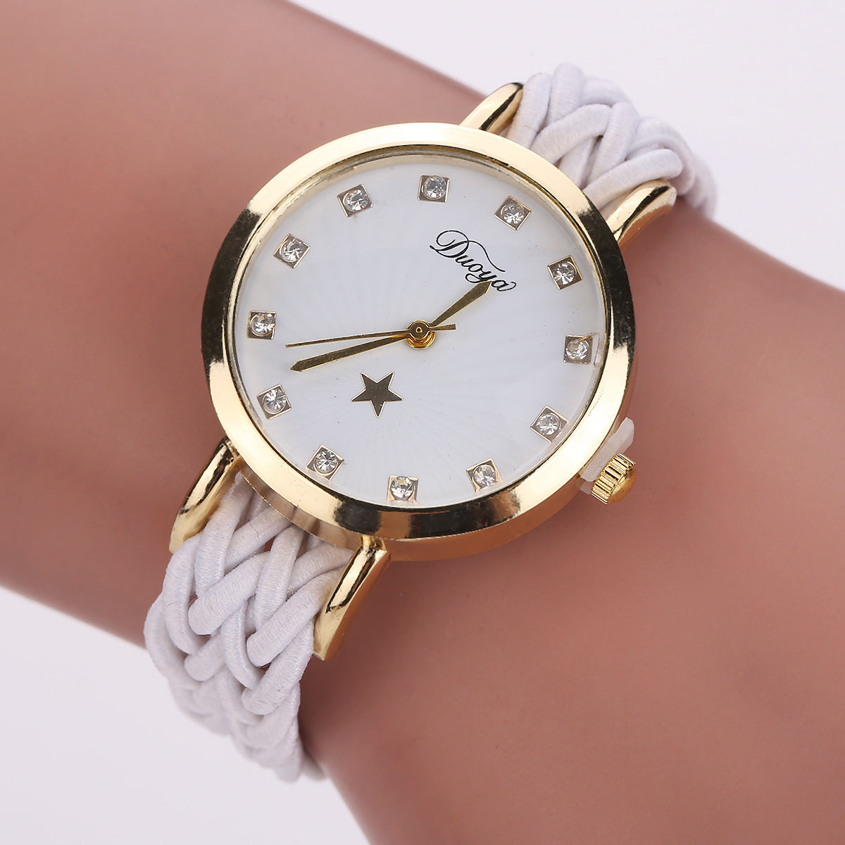 Elegant Multicolor Woven Ladies Watch