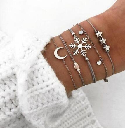 Celestial Charm Bead Chain Bracelet Set