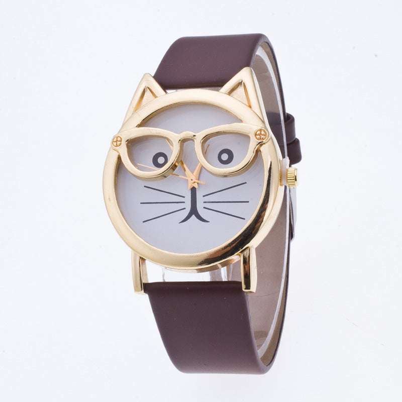 Adorable Cartoon Cat Face Children's Watch