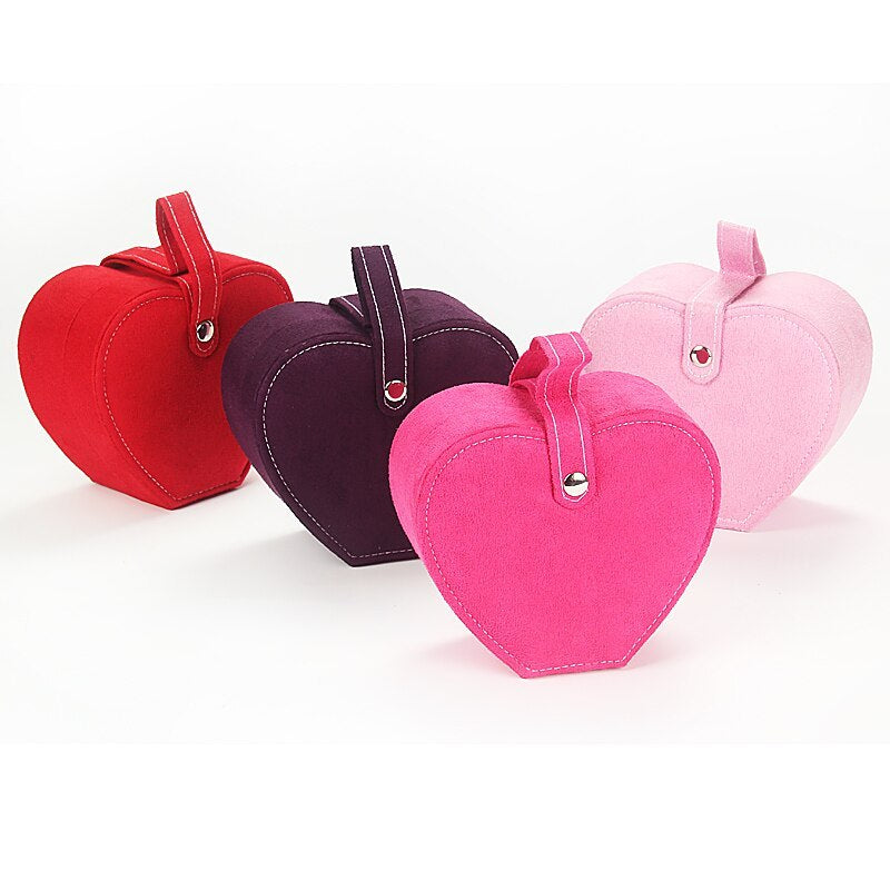 Heart-Shaped Portable Jewelry Storage Box