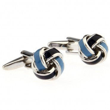 Elegant Purple Knot French Cufflinks