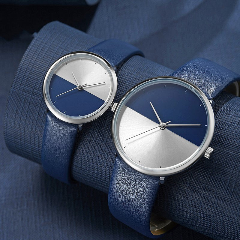 Sophisticated Two-Tone Quartz Couple Watch
