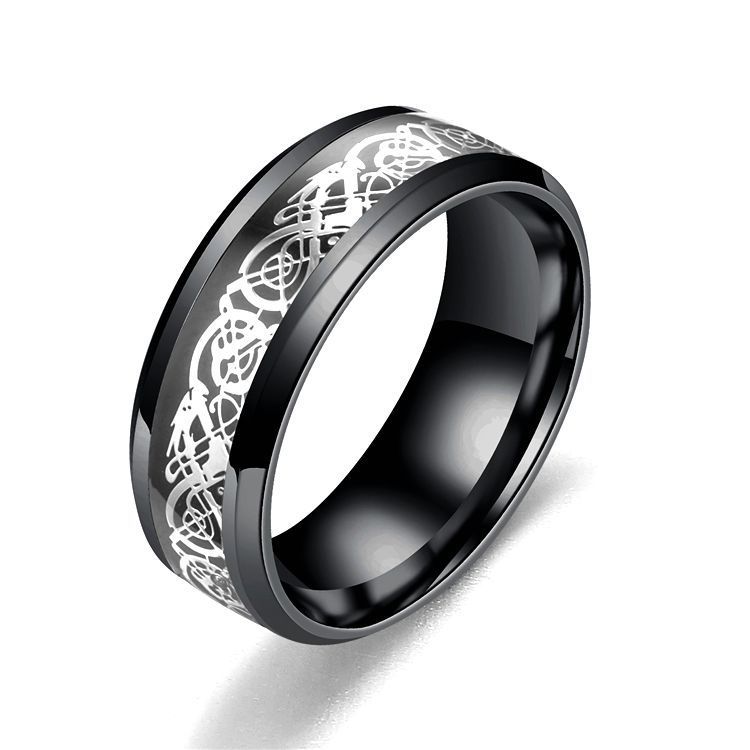 Men's Stainless Steel Dragon Pattern Ring